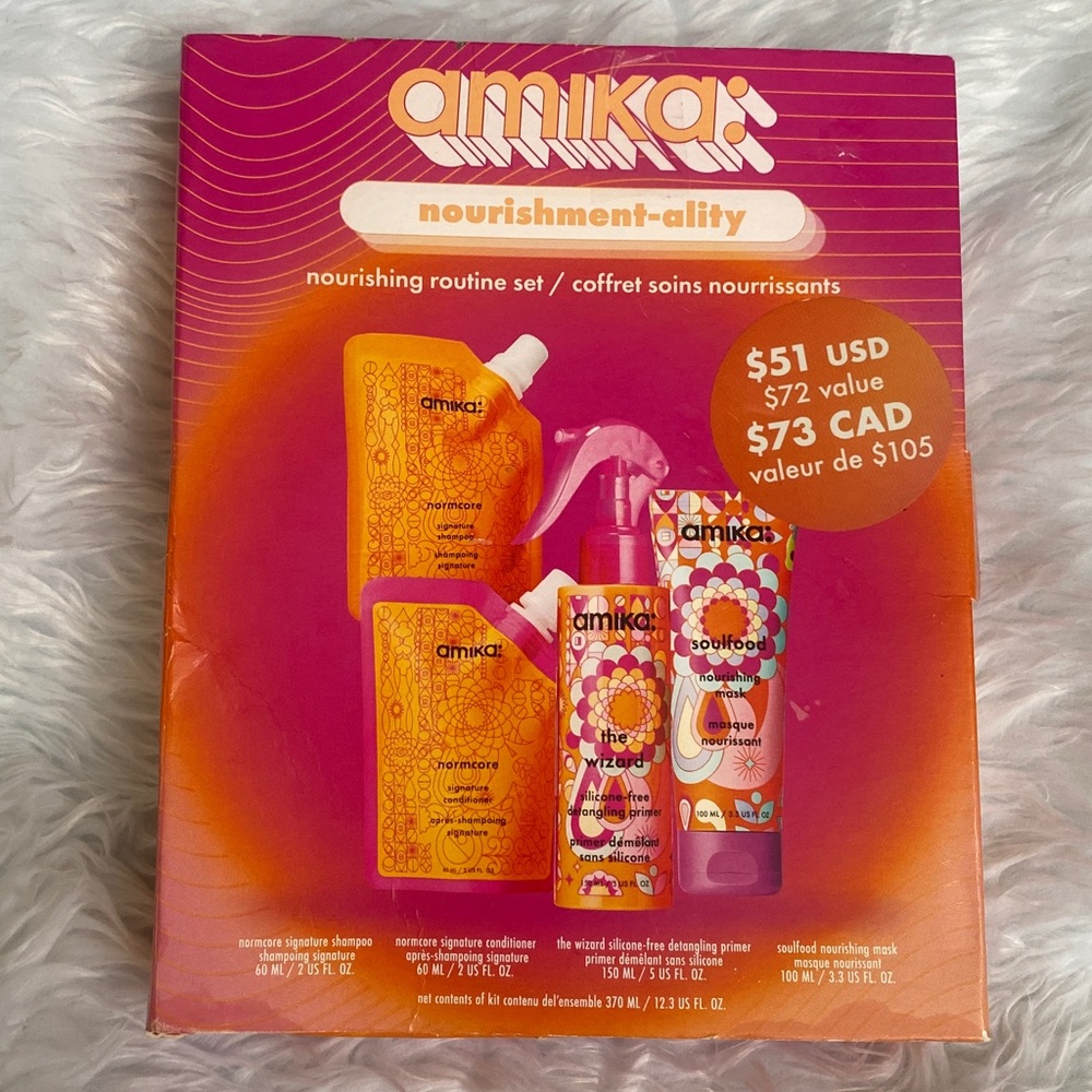 amika Nourishment-ality Nourishing Routine Hair Gift Set, New in box - Picture 4 of 5
